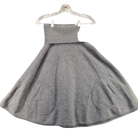 Gap Women's Pull On A-Line Knit Skirt Gray Medium/Large Pockets Wide Band - Picture 1 of 11